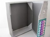 Geschenkbox mit Magnetverschluß in Silber mit Schmuckbordüren verziert