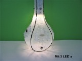 Leuchte oder Vase in weiß | anthrazit verziert mit Schmucksteinen und Kristallen